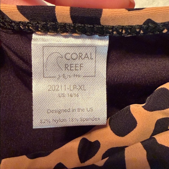 Leopard Print Two-Piece Swimsuit Set - Rust/Black - Picture 2 of 2